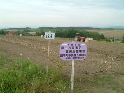 観光樹木の周辺農地